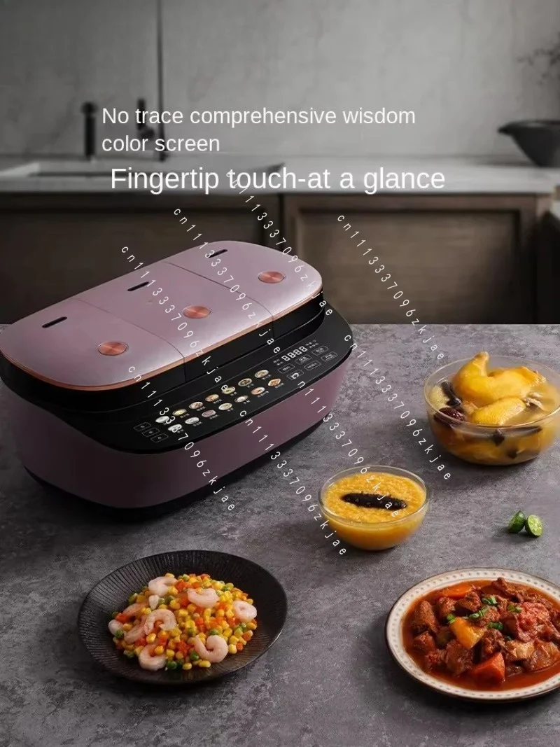 Smart Rice Cooker with Triple Inner Pots, Soup Cooking Function, and Intelligent Multi-functional Design for Home Use Fa