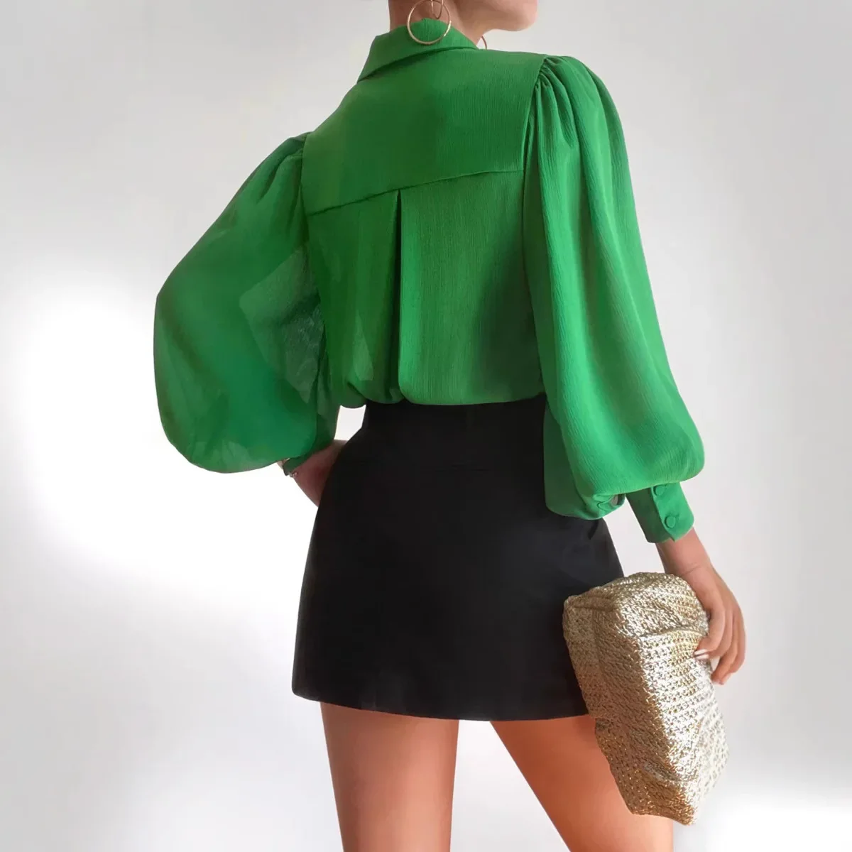 

2025 новый продукт, европейская и американская мода и комфортная свободная женская рубашка с длинными рукавами и лацканами