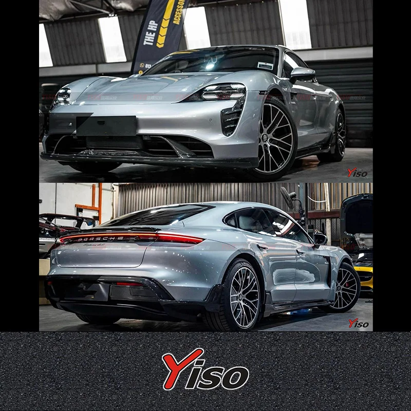 Suitable for Taycan modify with Techart small body kit including carbon fiber front and rear lips and rear wing