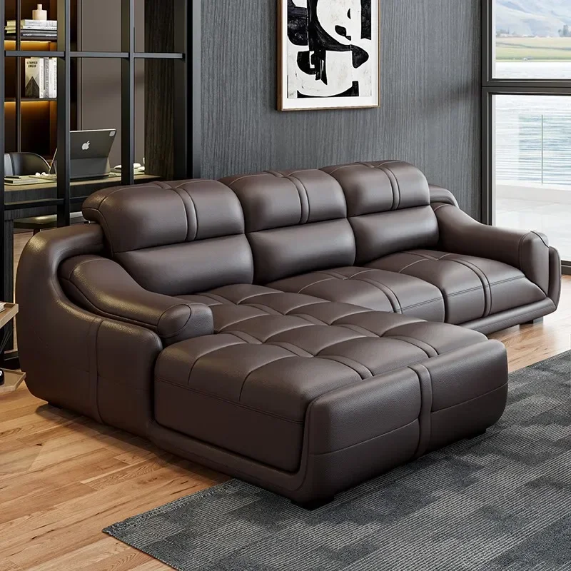 Reclining Design Large Sofas Brown Wood Armrest Designer Modern Nordic Sofas Full Set Luxury Divano Soggiorno Unique Furniture