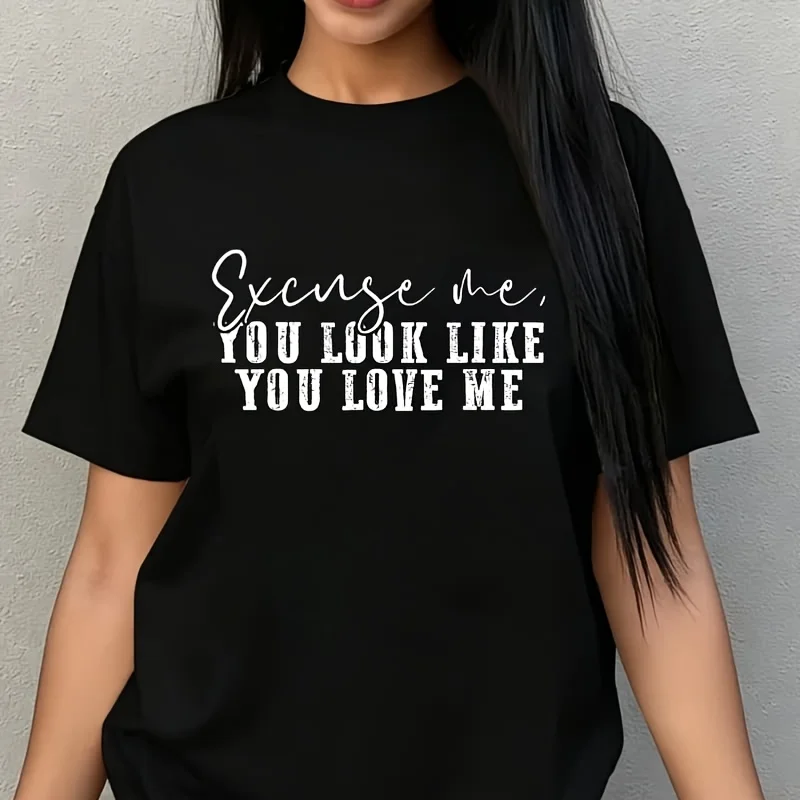 Excuse Me You Look Like You Love Me Women's Plus Size T-Shirt 100% Cotton 220g