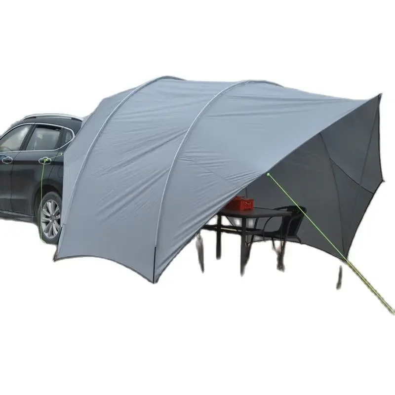 Imagem -04 - Multifuncional Eggshell Canopy para Acampamento ao ar Livre Car Tail Tent Pára-sol Galpão Impermeável Praia 210d Oxford Prata Revestido Turista