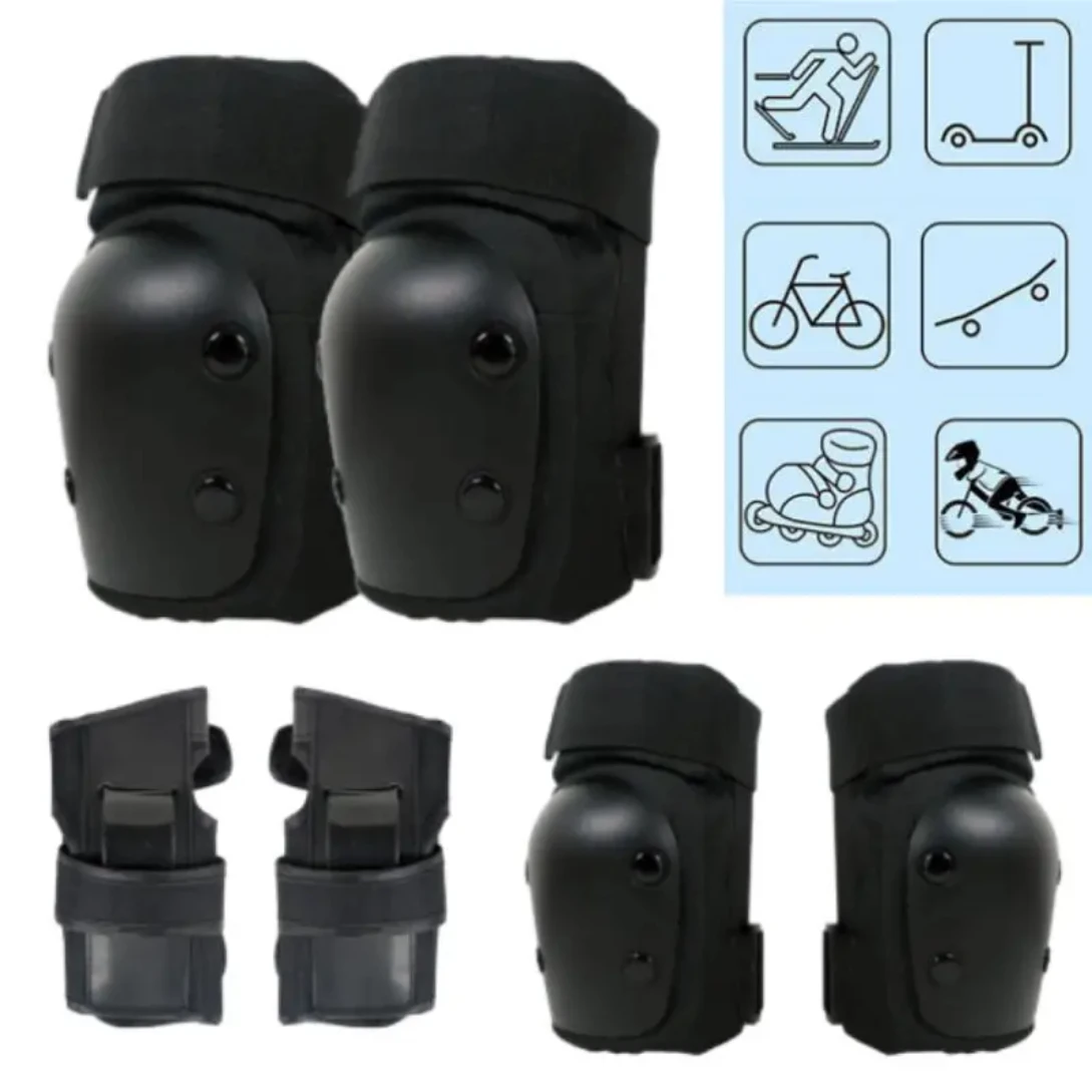 6PCS/Set Professional Elbow Wrist Knee Pad Protective Gear Set Sturdy Protection Gear For Outdoor Skate Roller Cycling Bike