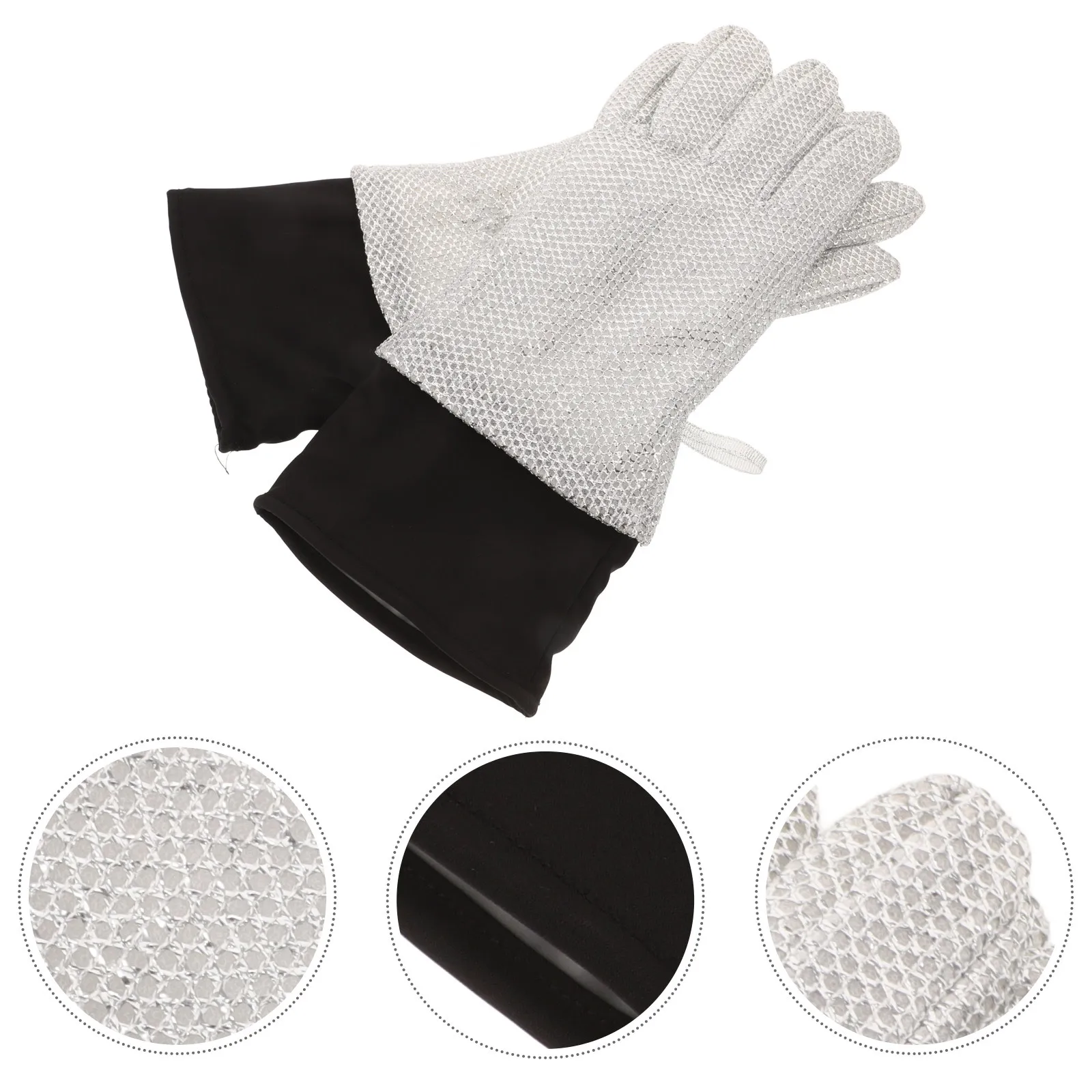 

1pcs 1 Pair Dishwashing Gloves Kitchen Washing Oil-Proof Scrub Gloves With Steel Wire For Pots Pans Dishes Reusable Household