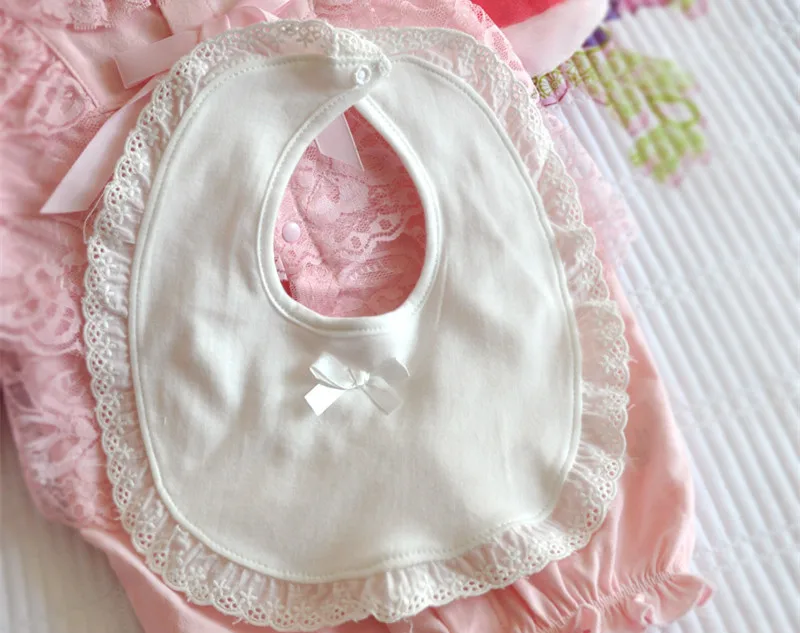 Solid color Portable Bow Newborn Baby Bibs Solid Burp Cloth Princess Cotton Saliva Towels