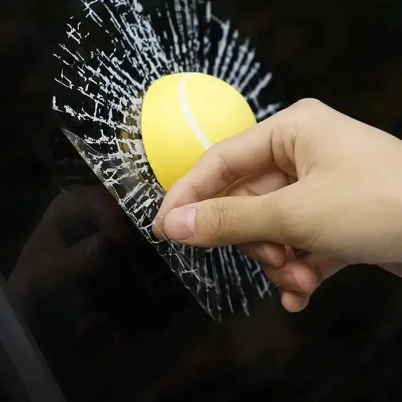 تصفيف السيارة البيسبول كرة القدم التنس ستيريو الزجاج المكسور ثلاثية الأبعاد ملصق نافذة السيارة الكرة يضرب ملصق مائي ذاتي اللصق ملصقات السيارات