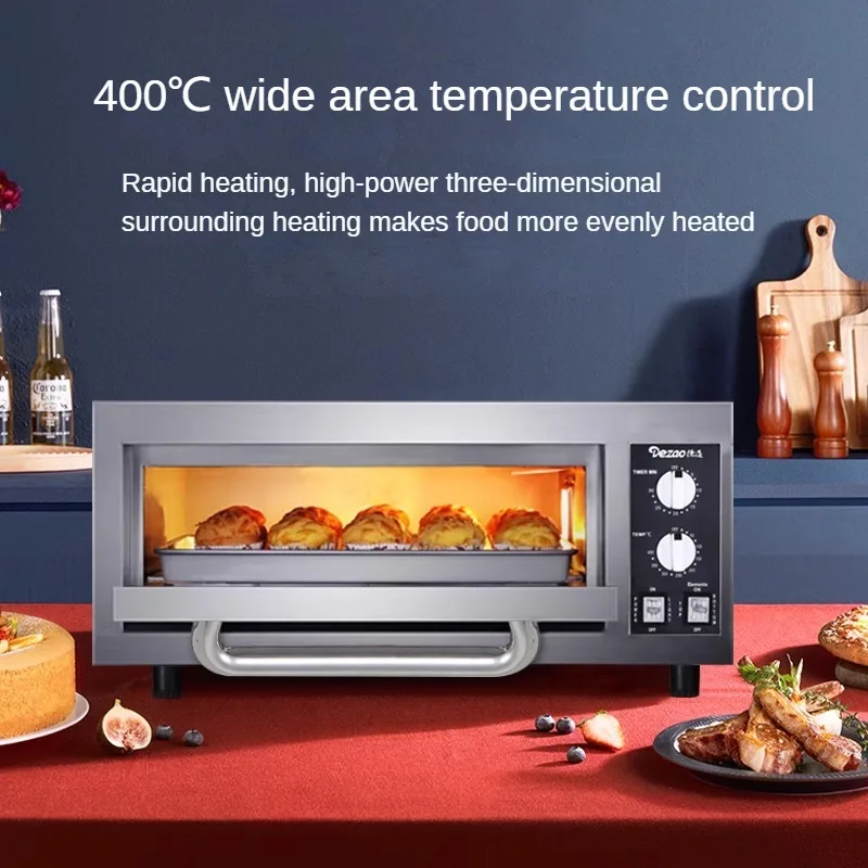 Horno eléctrico profesional para Pizza, máquina comercial de gran capacidad de 1 capa para hornear pasteles y huevos de Pizza de 12 pulgadas