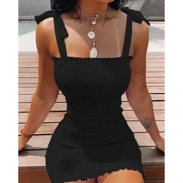Moda damska S-3XL szelki bez rękawów z nadrukiem marszczona obcisła sukienka kobieta szczupła Mini sukienki bez ramiączek damskie krótkie Party