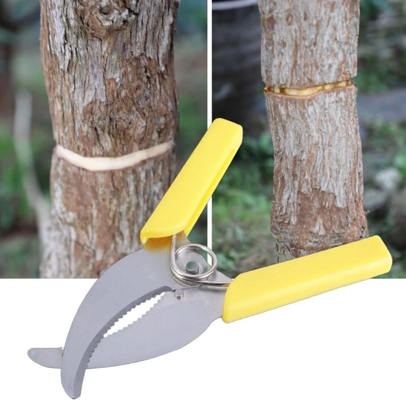 Gardening Shears Yellow Handled Serrated Clippers With Comfortable Nonslip Handle For Efficient Shrub Plant Pruning