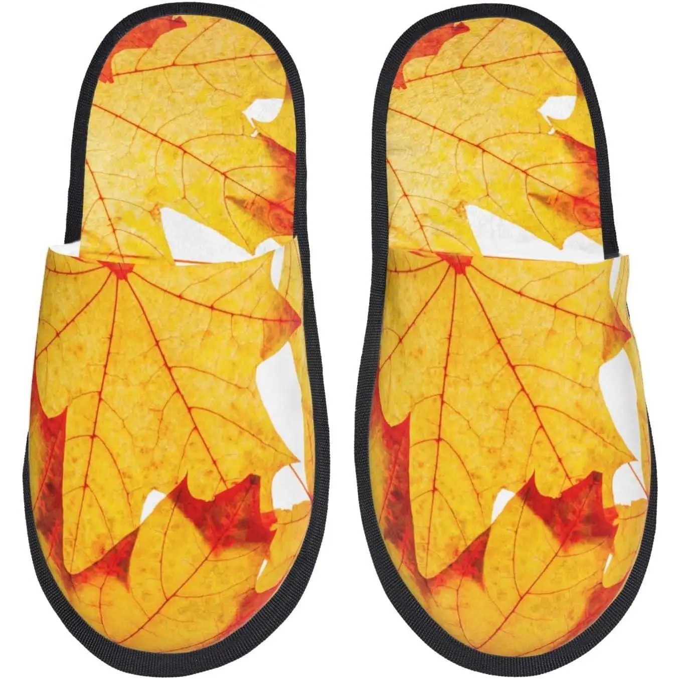 

Autumn Maple Leaves Print Women'S Fuzzy Slip On Indoor Outdoor Winter House Slippers Guest Slippers for Bedroom Women Print