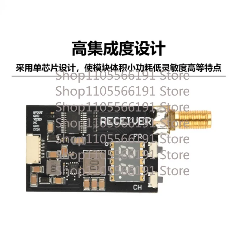3.3G Analog Audio & Video Receiving Module RX3364-CPB Chip FPV Image Transmission Wireless Board