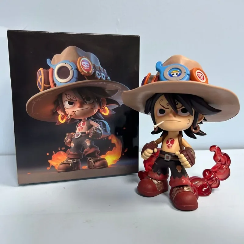 

New One Piece Standing Q Version Cowboy Ace Figure Car Desktop Cute Model Ornament Two-dimensional For Children's Gifts