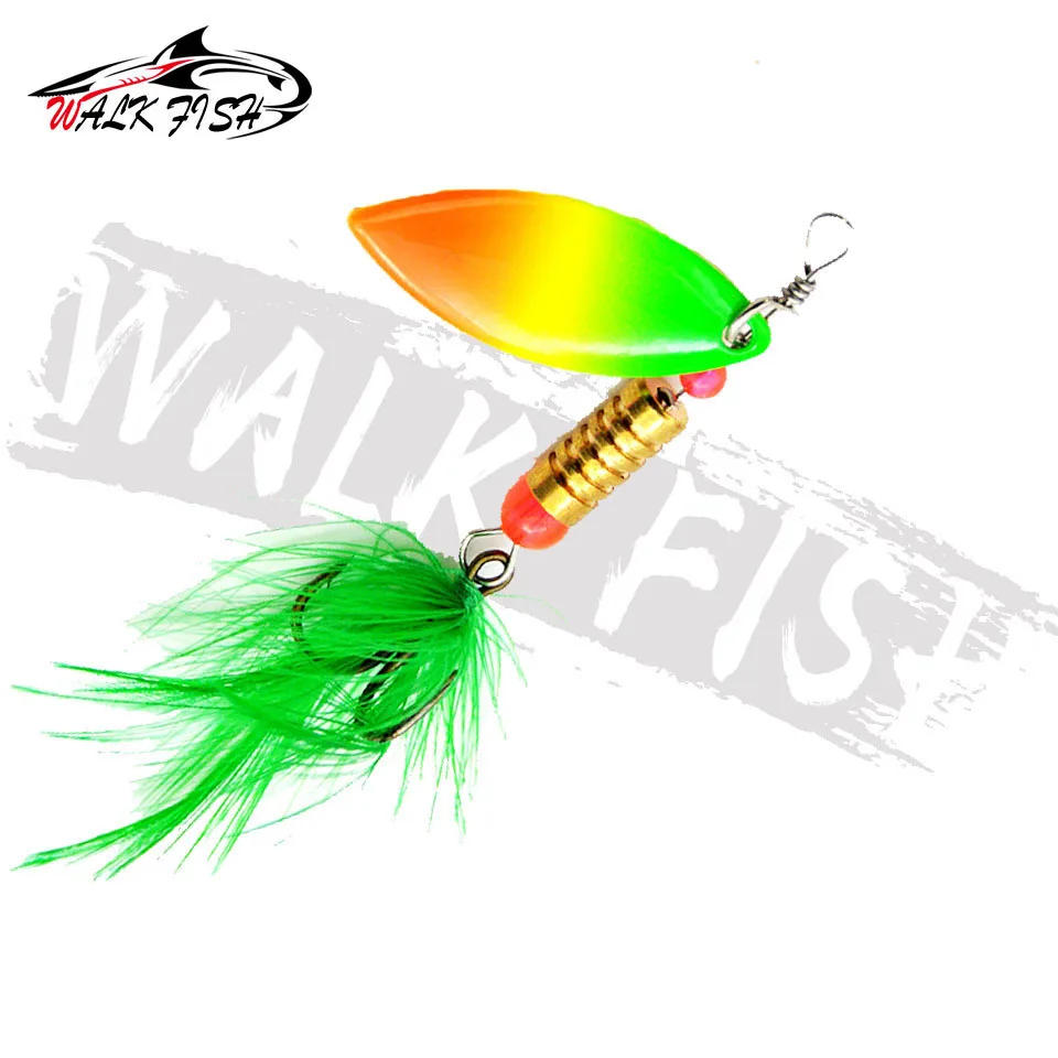 WALK FISH 1PCS Spinner Fishing Lure 2.3g 3g 3.5g 5.5g Spoon Sequins Metal Hard Bait Treble Hooks Wobblers Bass Pesca Tackle