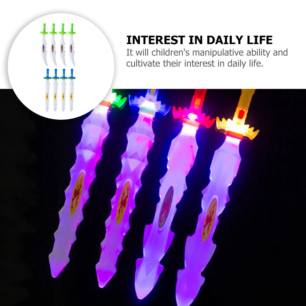 12 Pcs Fake Toy Luminous Sword Kids Toys Induction Lightweight Small Swords Toddlers Childrens