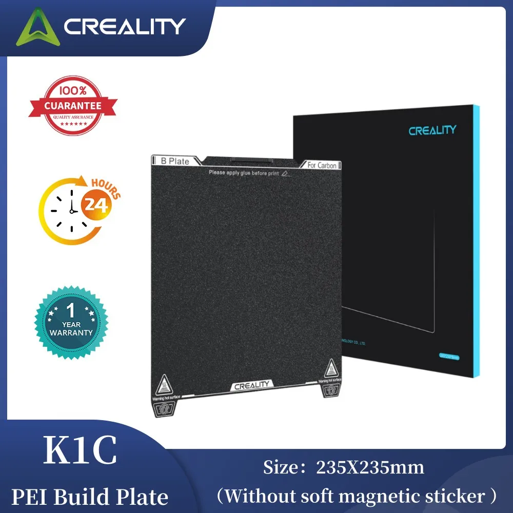 

Пластина Creality K1C, 235x235 мм, гладкая поверхность, лист PEI, магнитная Гибкая стальная пластина с пружиной для Ender 3v3 SE/3 V3 KE/K1