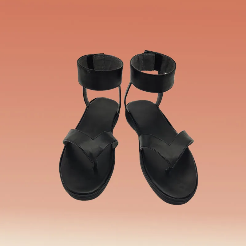 

JP Anime Shodai Hokage Senju Hashirama Cosplay Costume Black Handmade Faux Leather Shoes