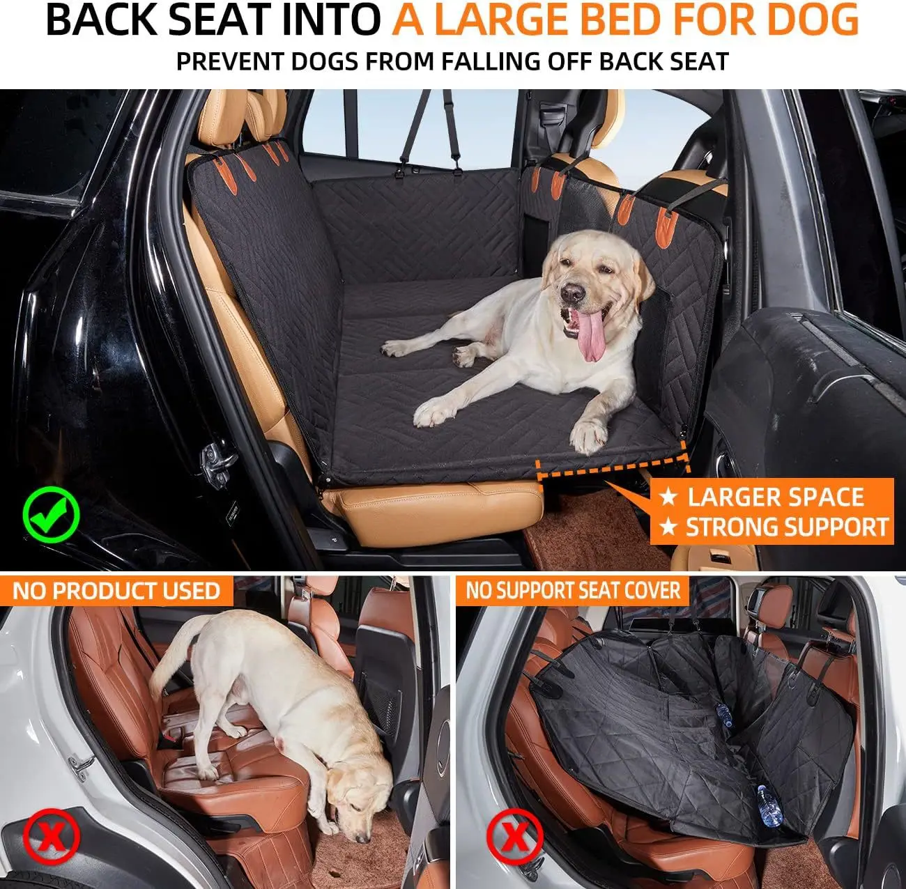 Car Pet Mat Dog Backseat Extender For Car Camping Air Mattress Dog Car Seat Cover Hammock 132X160CM