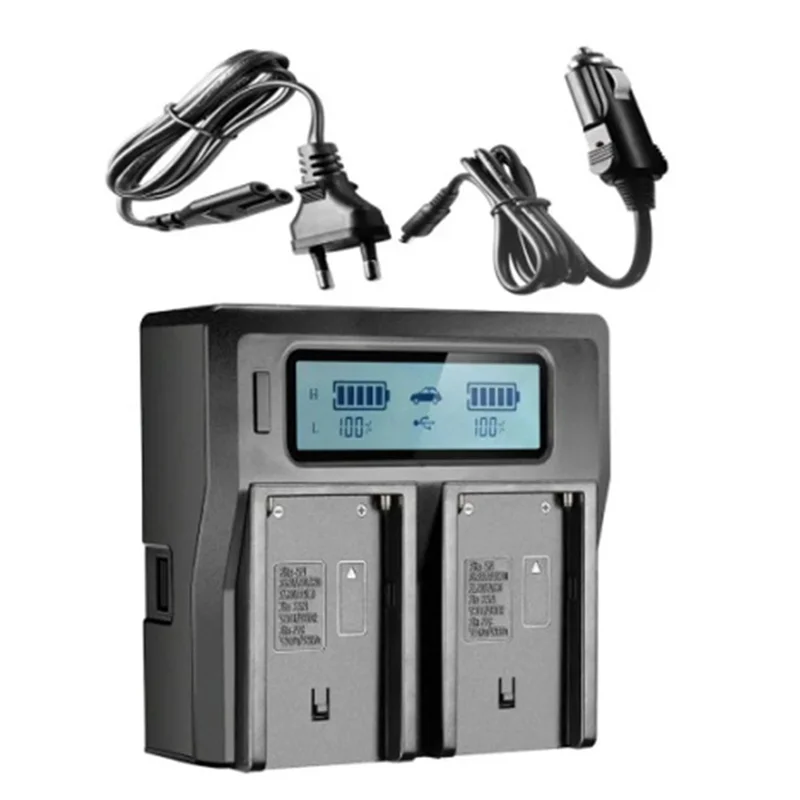 M07K-For Sony NP-F970 NP-F960 NPF960 NP-F770 NP-F750 Camera Battery Fast Charger NP-F960 NP-F950 NP-F770 NP-F750 EU Plug