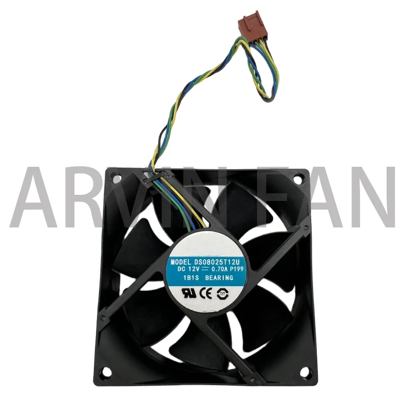 Ventilateur de refroidissement pour boîtier d'ordinateur, DS08025T12U, 8cm, 80mm, 80x80x25mm, DC 12V, 0,70 A, 4 broches, original, neuf