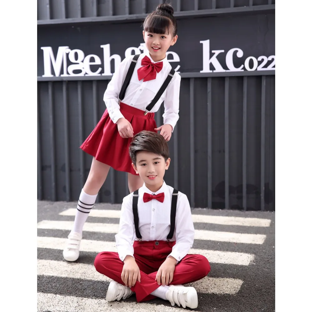 Children\'s Costume for Boys and Girls Presiding Over The Trouser Choral Recitation Performance Costume Japanese Uniform