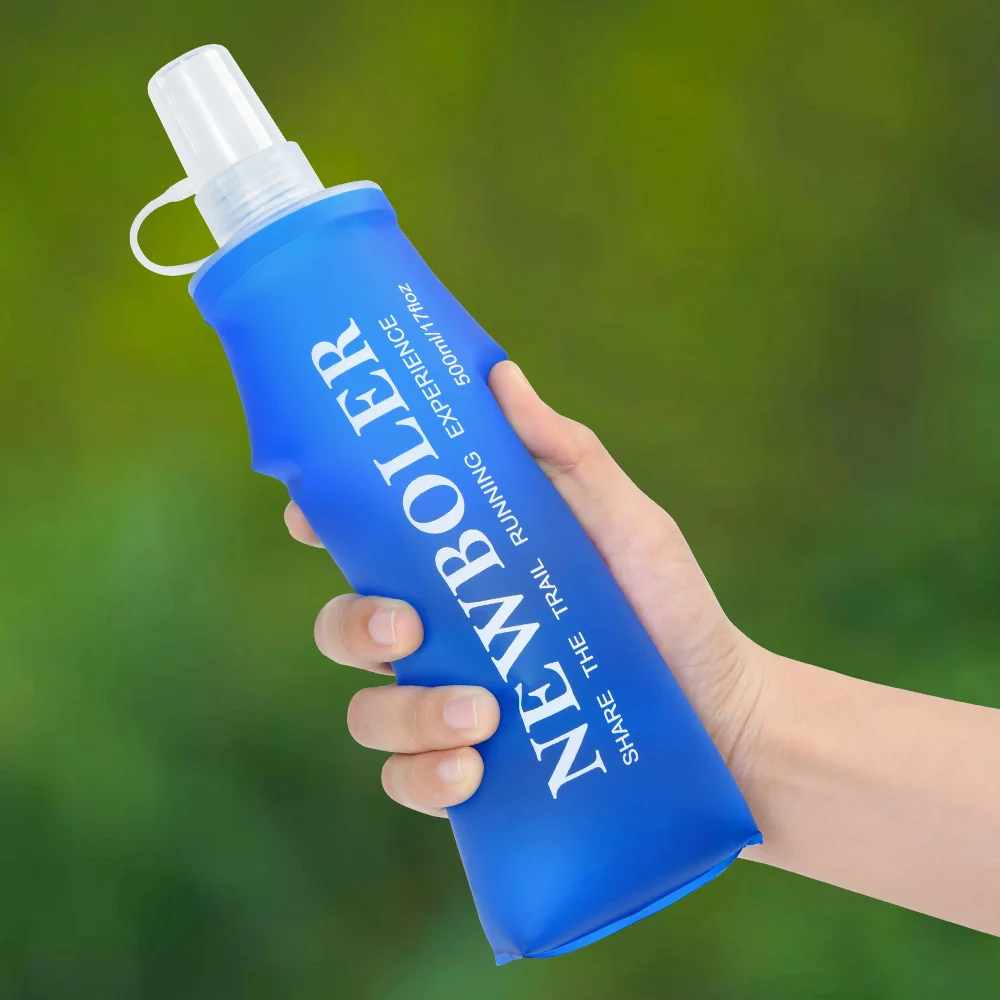 NEWBOLER 250 ml 500 ml Wasserflasche, TPU, faltbar, weiche Flasche, Sport-Wasserflasche, Wasserbeutel, zusammenklappbare Wasserflasche, Laufen, Camping – Detail 12