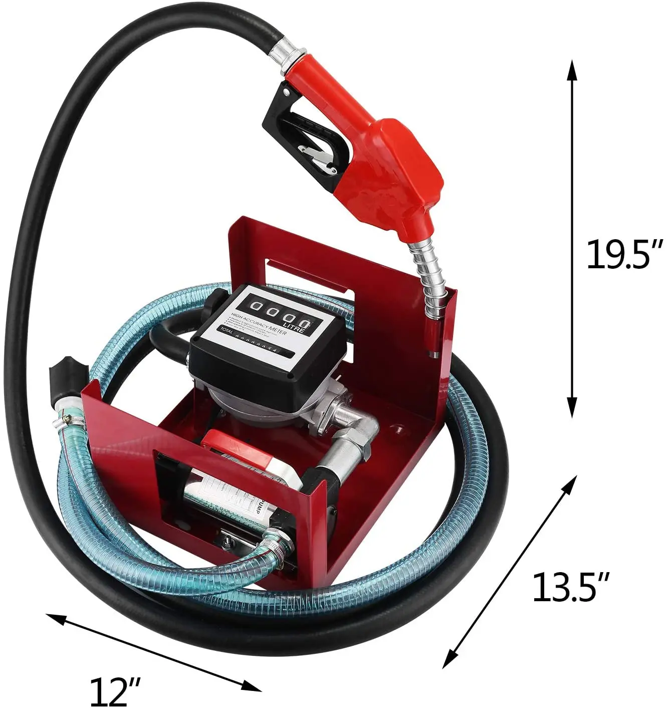 DC 12/24 Volt Electric Mobile Portable Mini Fuel Diesel Transfer Pump Kit with Auto Nozzle & Hose