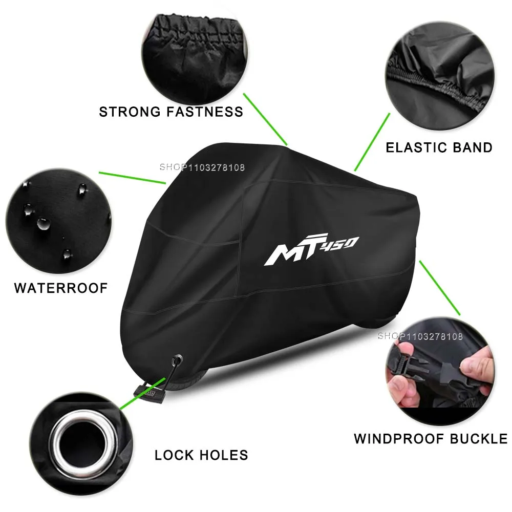 Motorcycle Cover UV Protection Dustproof Snowproof Outdoor All Years Motorcycle Waterproof Cover For CF MOTO 450MT 450 MT 2024
