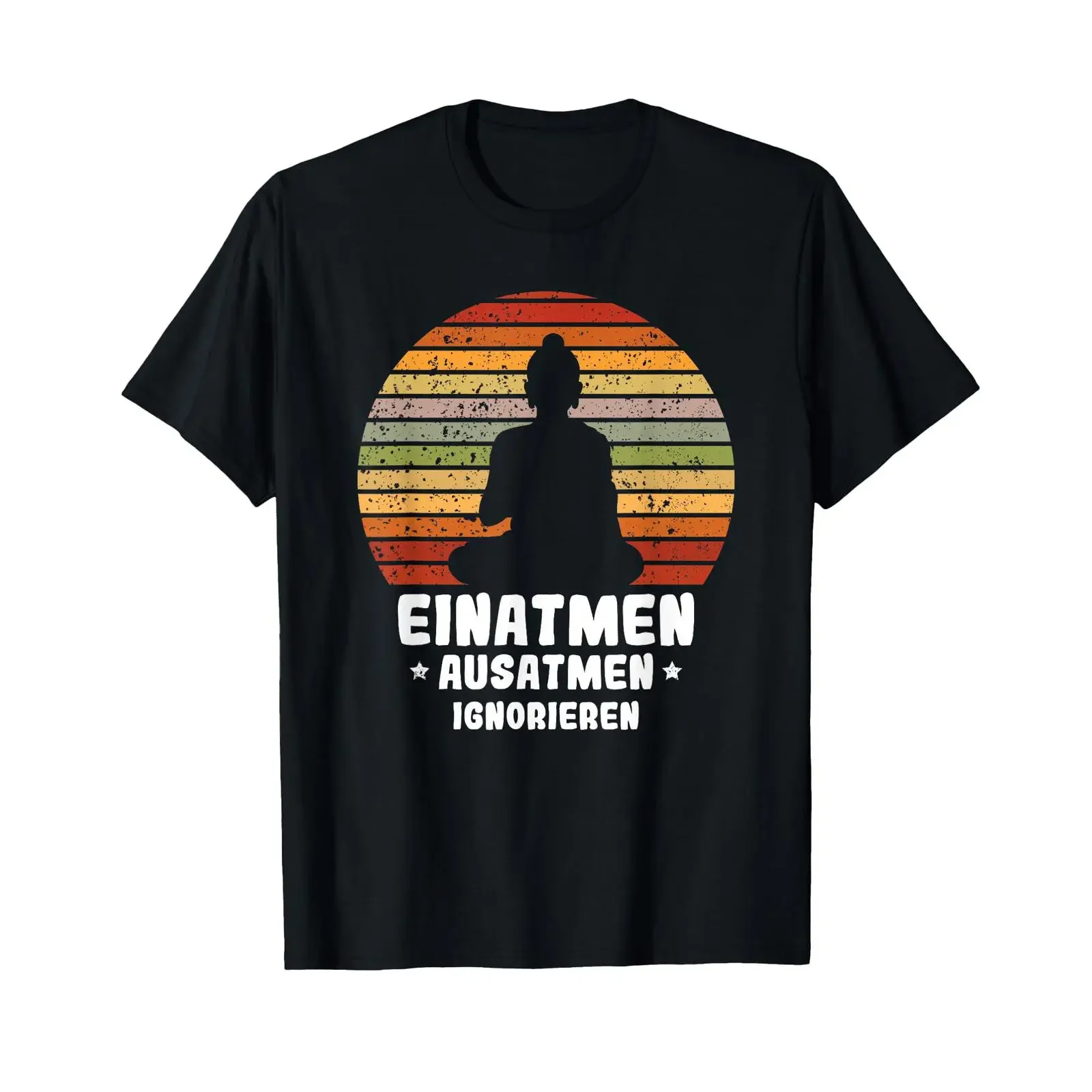 Anti stress relaxation Inhale Exhale Ignore T shirt vintage Washed streetwear Top For Everyday Wear Slightly Unisex Soft