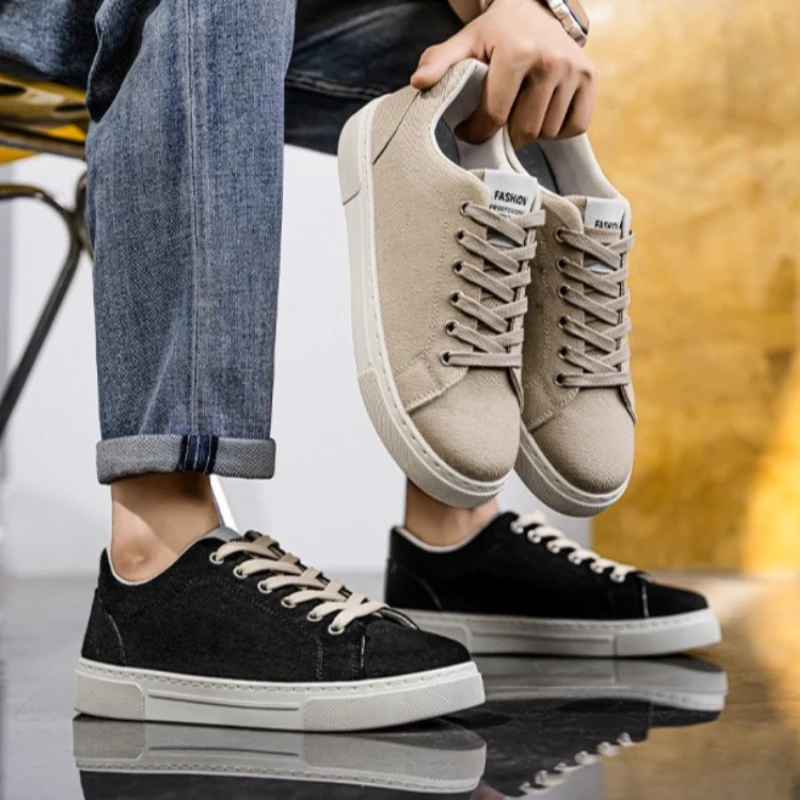 

Новые универсальные мужские туфли, модные студенческие парусиновые туфли, корейская версия, повседневная спортивная обувь с низким вырезом