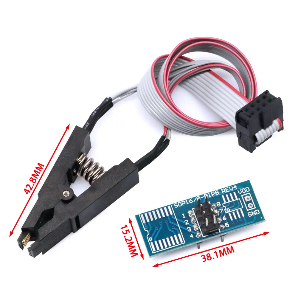 High quality SOIC8 SOP8 Test Clip For EEPROM 93CXX/25CXX/24CXX in-circuit programming on USB Programmer TL866CS TL866A EZP2010