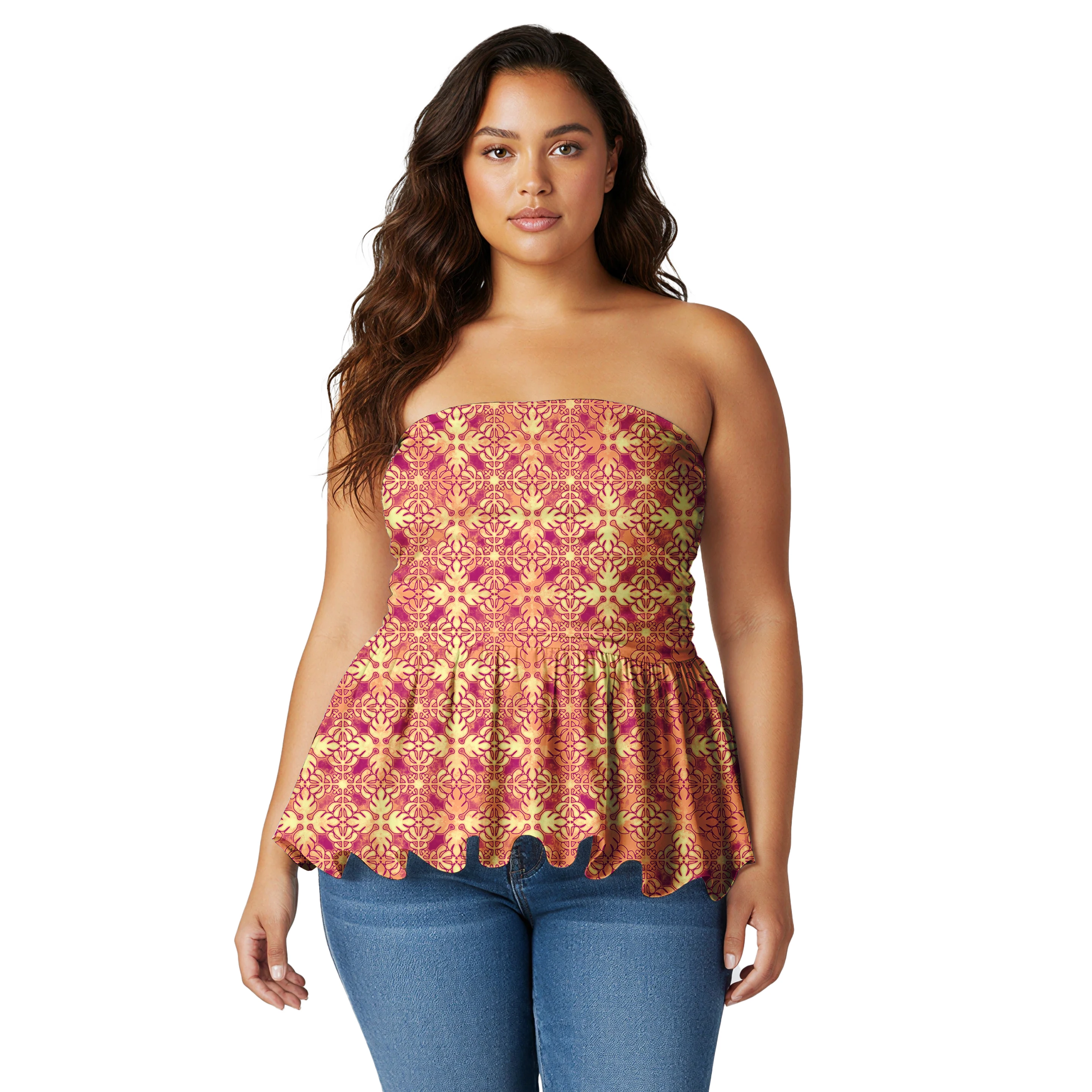Womens Clothes Hawaiian Floral Shirts Polynesian Traditional Tribal Print Casual Blouses Tops Comfy Mokihana Lei Craft T-shirt