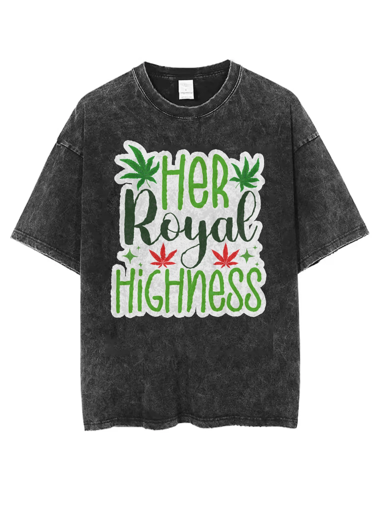 

Her Royal Highness Everyday is Trash Day files Unisex Black Washed Round Neck T-Shirt Loose Fit for Men Women Perfect for Winter