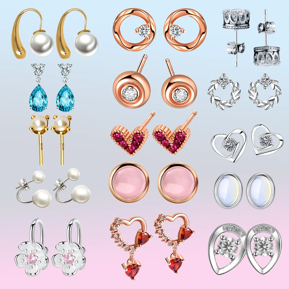 Studs Fashion Statement Gemstone Jewelry 2026 Oval Red Genuine Natural Garnet Ruby 925 Sterling Silver Stud Earrings for Women