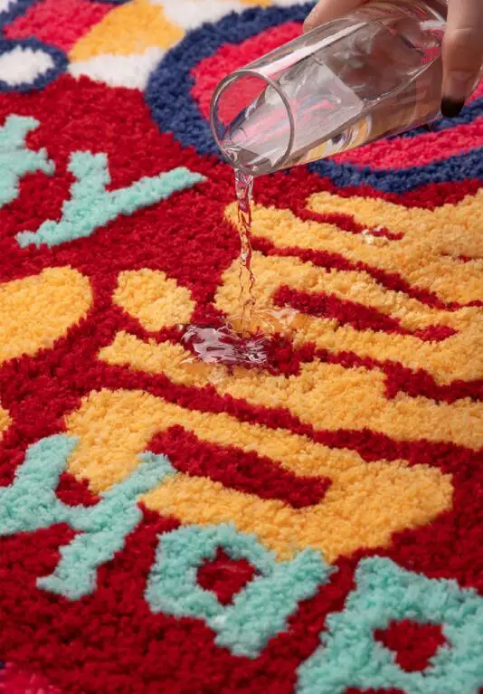 الصينية محظوظ سعيد اليدوية معنقدة البساط السجاد ممسحة معنقدة كامل الارتفاع كومة TPR اللاتكس عدم الانزلاق وحيد #5