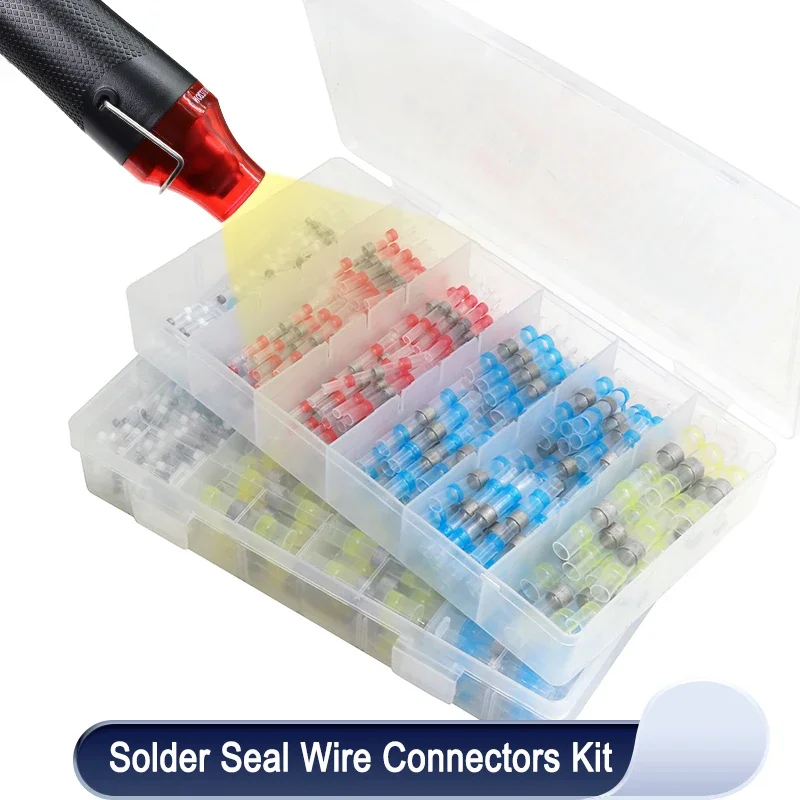 

1/2/5 Boxed Solder Seal Wire Connector 3:1 Heat Shrink Sealed Insulated Butt Splice Terminal Waterproof Butt Connectors Tool Kit