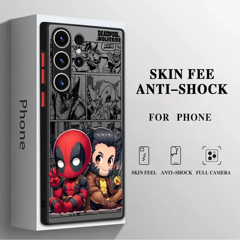 Coque transparente pour Samsung Galaxy, Deadpool et Wolverine, S24 Ultra, S23, S22, S21 Plus, S20 FE, Note 20 Ultra, 10Plus, Marvel, 256