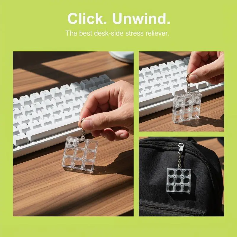 Mini Mechanical Switch Tester 6 Keys DIY Keychain For Mechanical Keyboard Switch Feeling Comparison Display