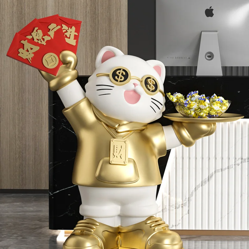 Living room Lucky Cat Floor Ornament Crafts Bafanglai Cai Pocket Fa Cai Cat New Store Happy Opening Gift