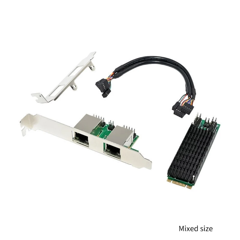 PCIE Ethernet Card 2.5Gbps M+B Key Two Rj45 Port Ethernet Networking Expansion Card