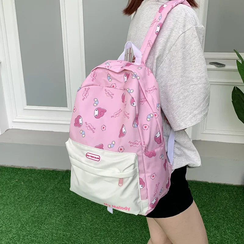 Sanrio tas sekolah siswa Cinnamoroll Babycinnamroll baru tas ransel kartun lucu kapasitas besar bantalan bahu ringan tahan air