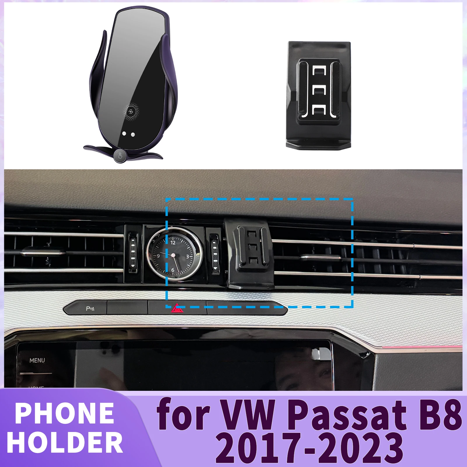 

fit for VW Passat B8 2017 2018 2019 2020-2023 Screen Base Phone Holder Mount ​​ Secure Clip Car​​ accessoires