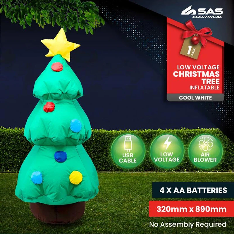 Pohon Natal raksasa tiup 80cm dengan mainan berlampu Led alat peraga pesta Natal pernikahan ulang tahun mainan Dekorasi Rumah halaman