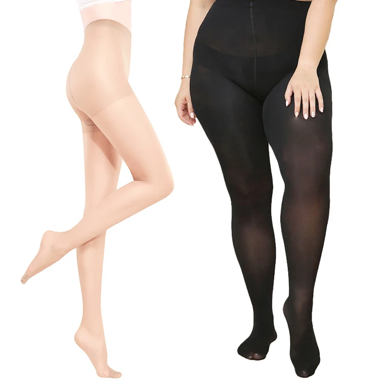 20D Ultra-thin Pantyhose Women Plus Size Tights Solid Color Breathable Sexy Stocking Elastic Invisible Nylon Pantyhose Female