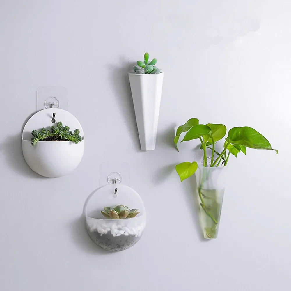 New 1Pc Nordic Wall-hanging Flower Plants Pot Levitating Plant Vase Home Decoration Wall Storage Organizer Pots Home Accessories