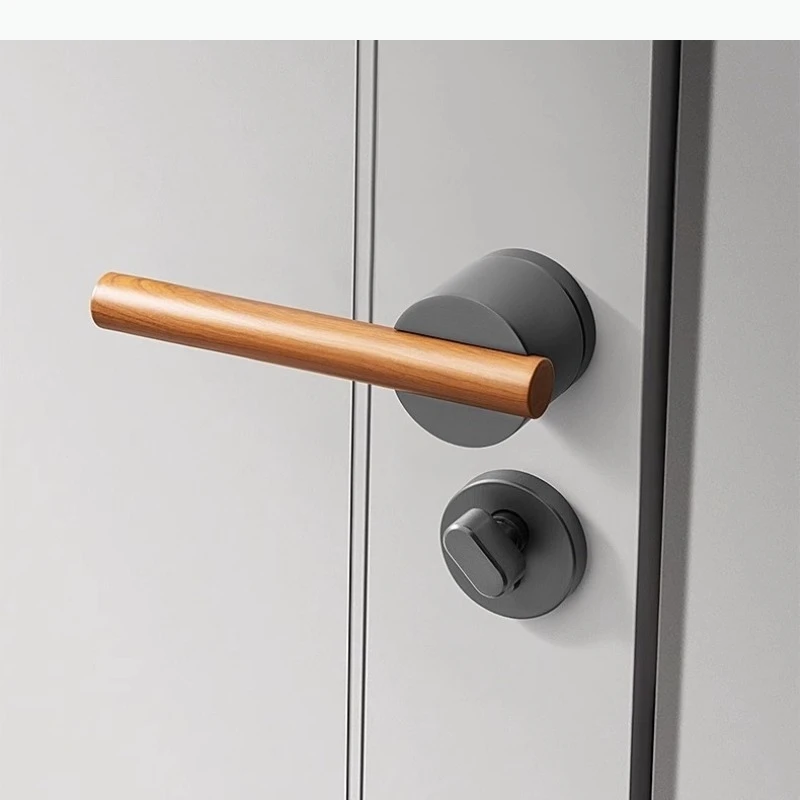 قفل باب معدني لغرفة النوم، أقفال صامتة داخلية، أقفال أمان عالمية، قفل مقسم، أجهزة مقبض الباب الخشبي