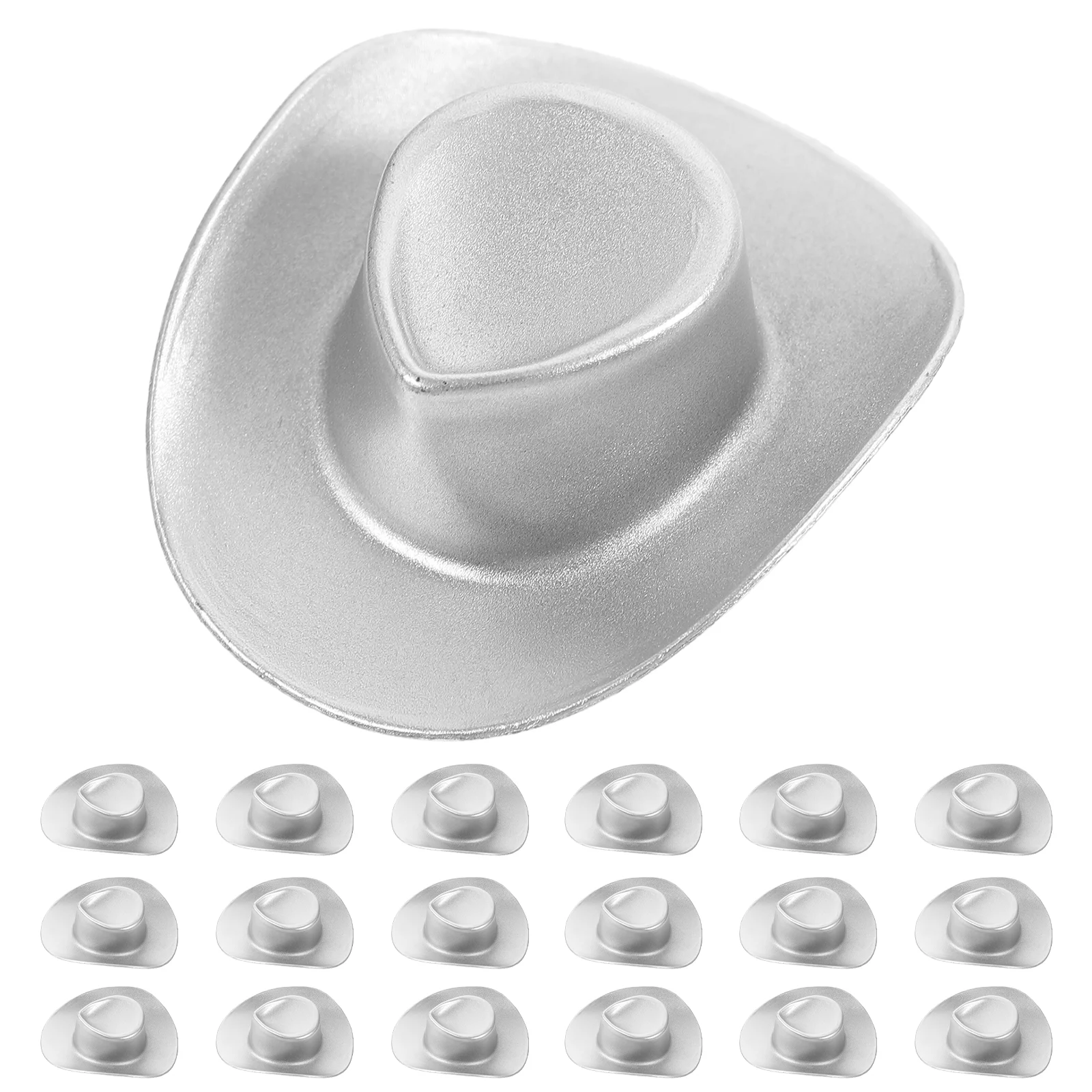 

20 Pcs Mini Cowboy Hat DIY Hats Tiny White Model Miniature Party Decorations Adorable Plastic Miss