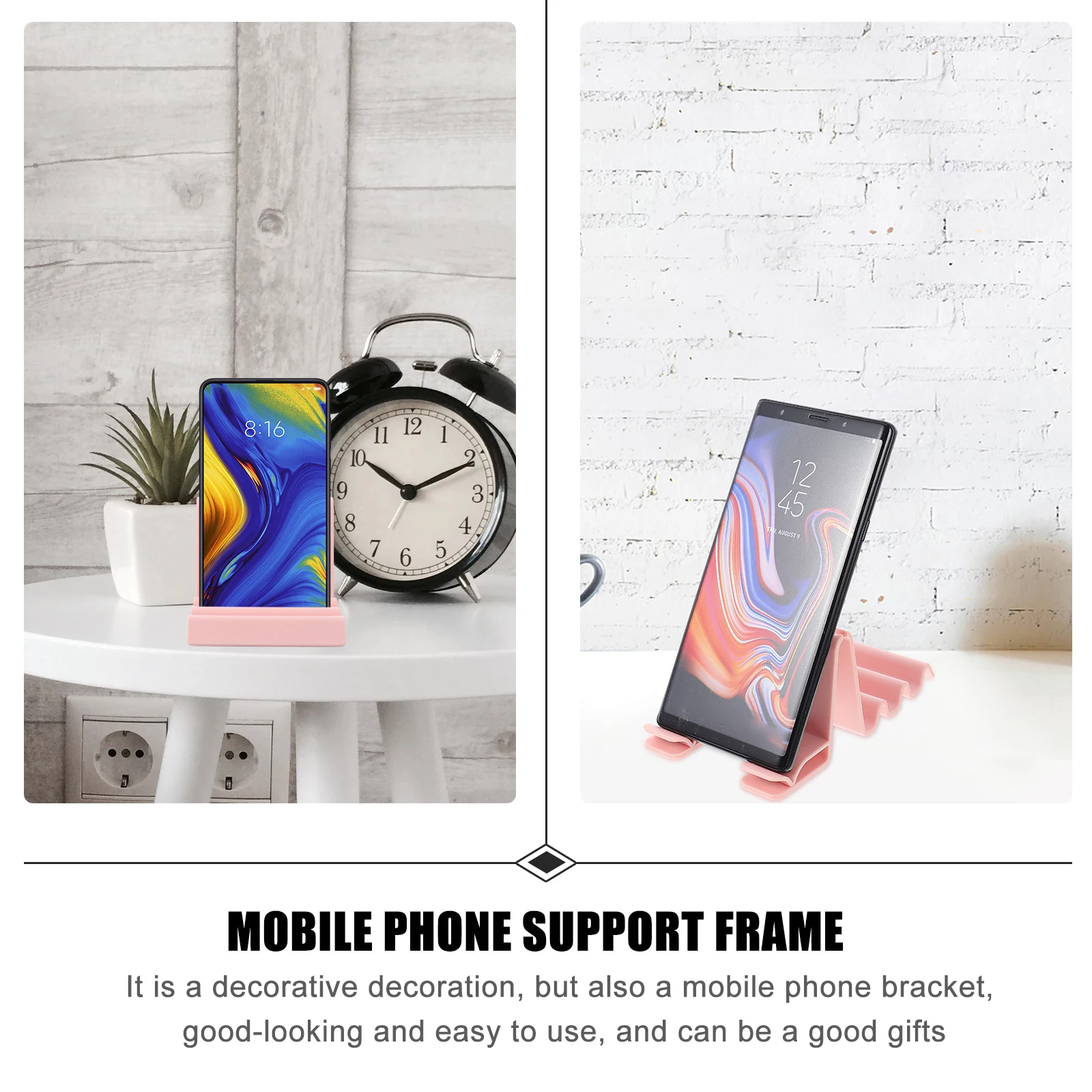 

Adjustable 3-Slots Mobile Phone Tablet Stand Plastic Durable Multifunction Holder White ABS Anti-Slip for Cellphone
