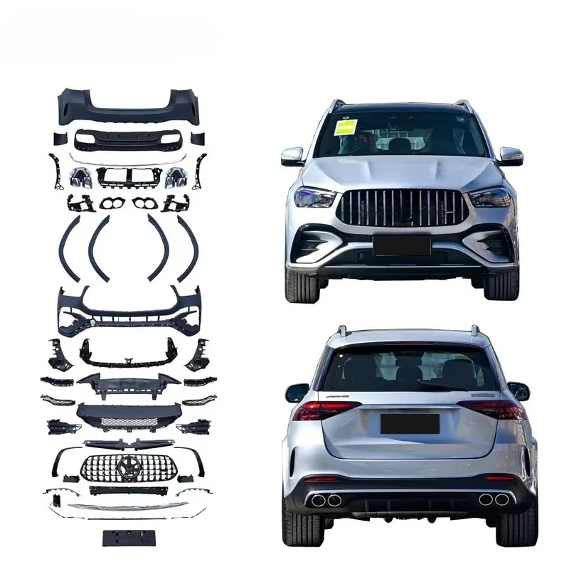 

GLE53 Bumper for 2024 GLE W167 Upgrade GLE53 Body Kit Front Bumper GT Grille Diffuser with Exhaust Fender Flare