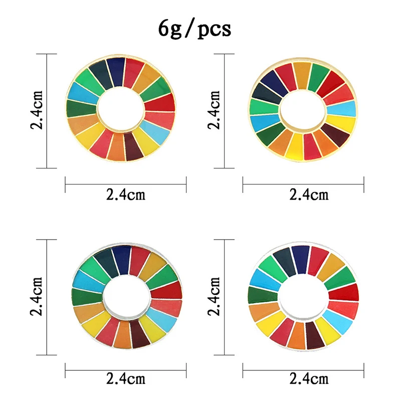 Broche do desenvolvimento do mundo para homens e mulheres, crachá do pino, cor do arco-íris, mapa do mundo, m17