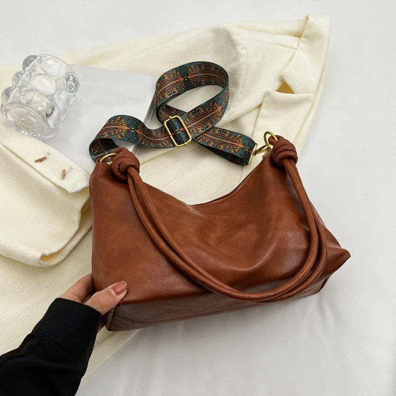 Новая модная женская сумка, высококачественная текстурированная сумка на плечо из мягкой кожи, женская сумка через плечо с широким плечевым ремнем, дорожная сумка